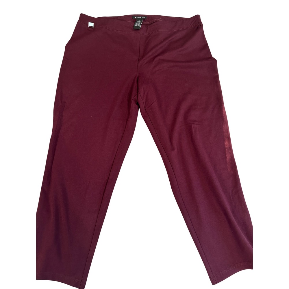 Zac & Rachel Woman Burgundy Pull On Straight Leg Pants Size 3X Plus Size